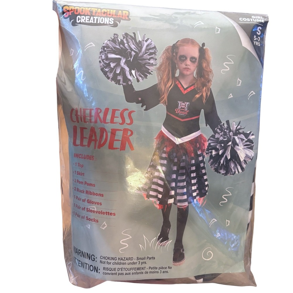 Spooktacular Creations Cheerless Leader Zombie Cheerleader Costume 5-7 years Sm